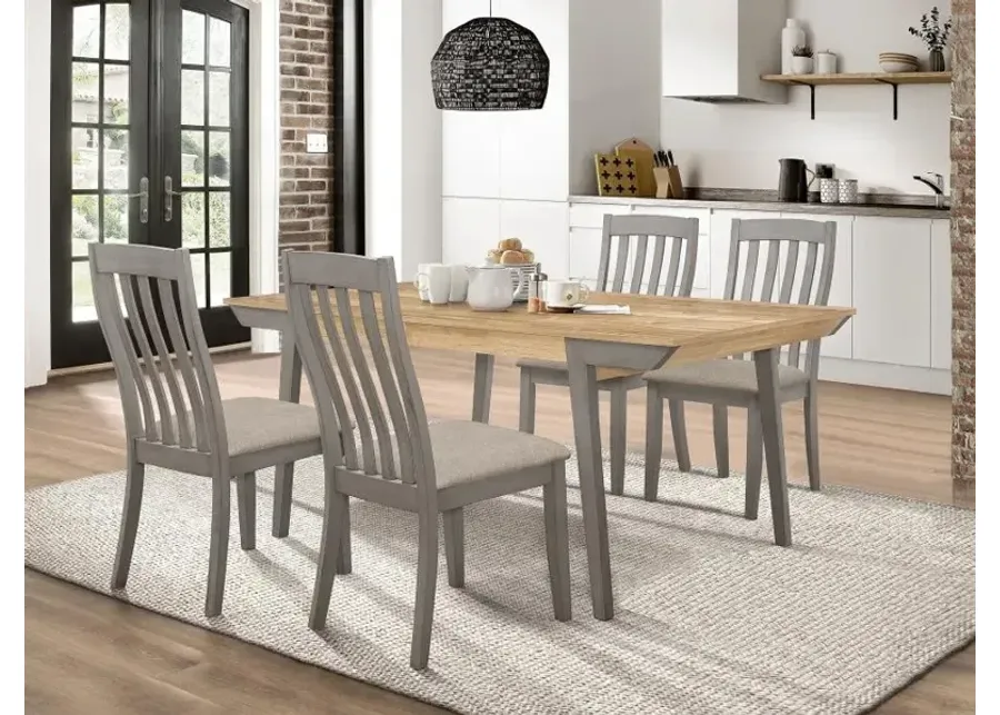 Nogales 5-piece Rectangle Dining Set Acacia and Coastal Grey