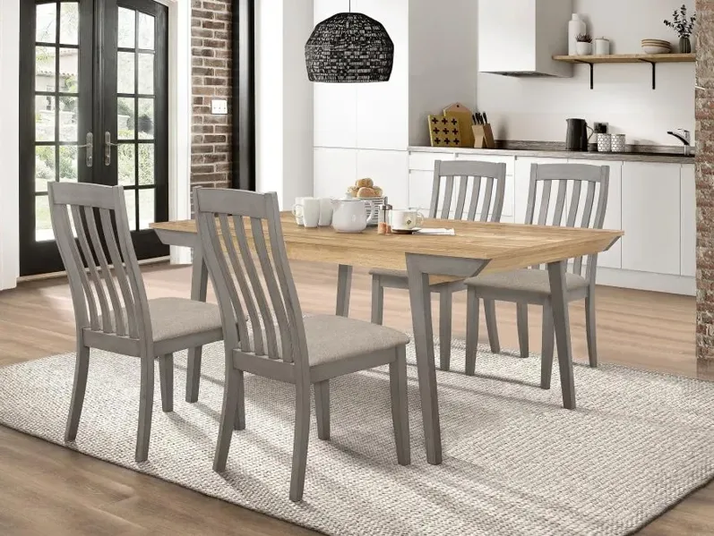 Nogales 5-piece Rectangle Dining Set Acacia and Coastal Grey