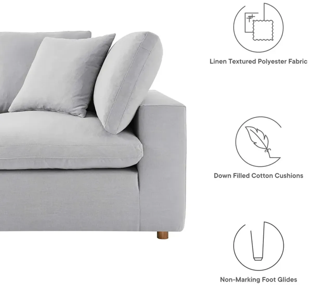 Commix Down Filled Overstuffed 5-Piece Armless Sectional