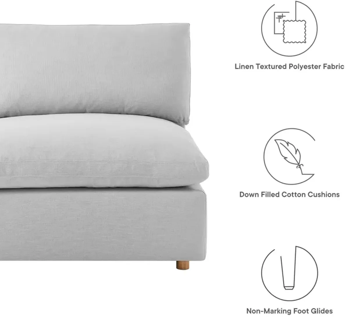 Commix Down Filled Overstuffed 5-Piece Armless Sectional