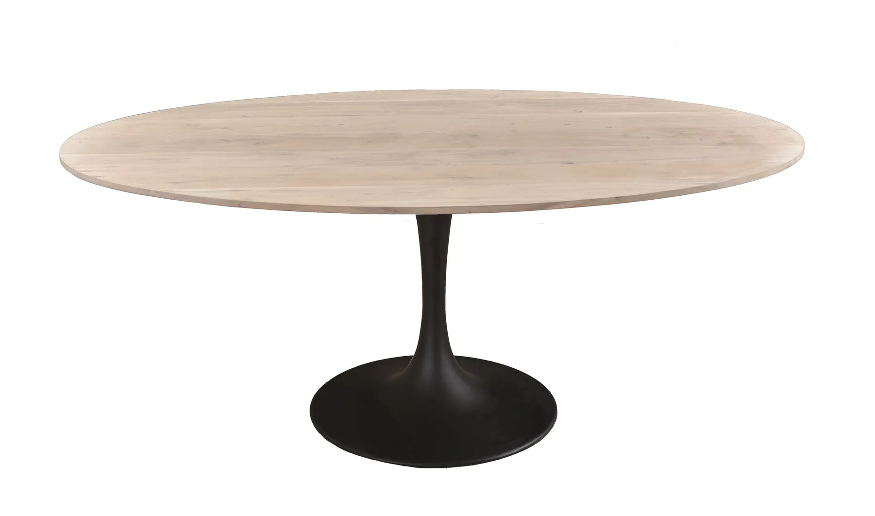 Aspen Oval Dining Table with Metal Base - White Wash