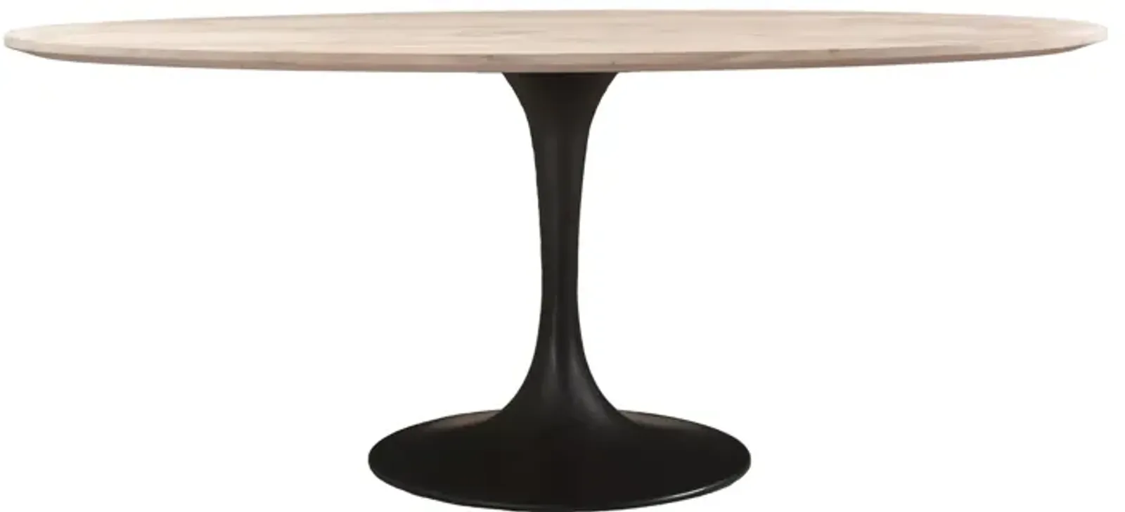 Aspen Oval Dining Table with Metal Base - White Wash