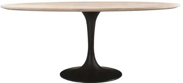 Aspen Oval Dining Table with Metal Base - White Wash