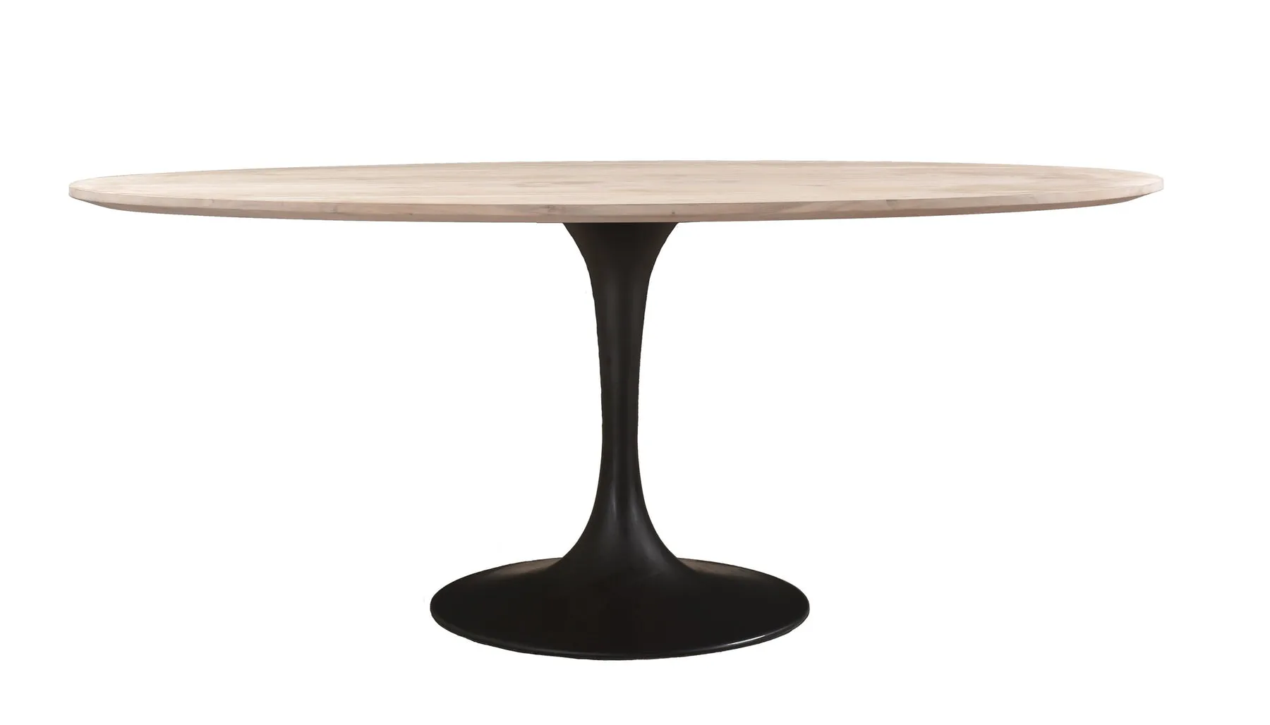 Aspen Oval Dining Table with Metal Base - White Wash