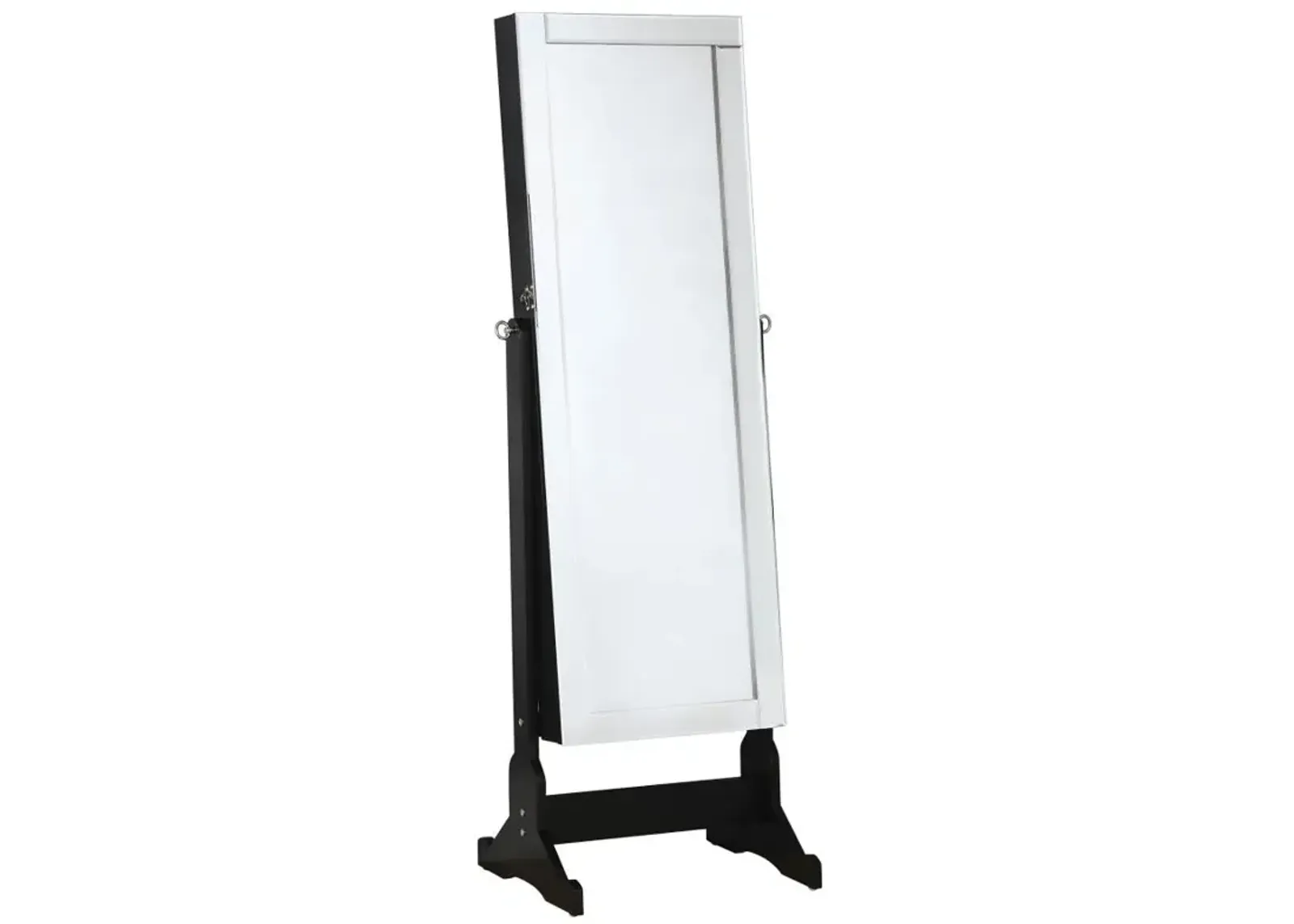 Cortez Storage Jewelry Cheval Mirror Black