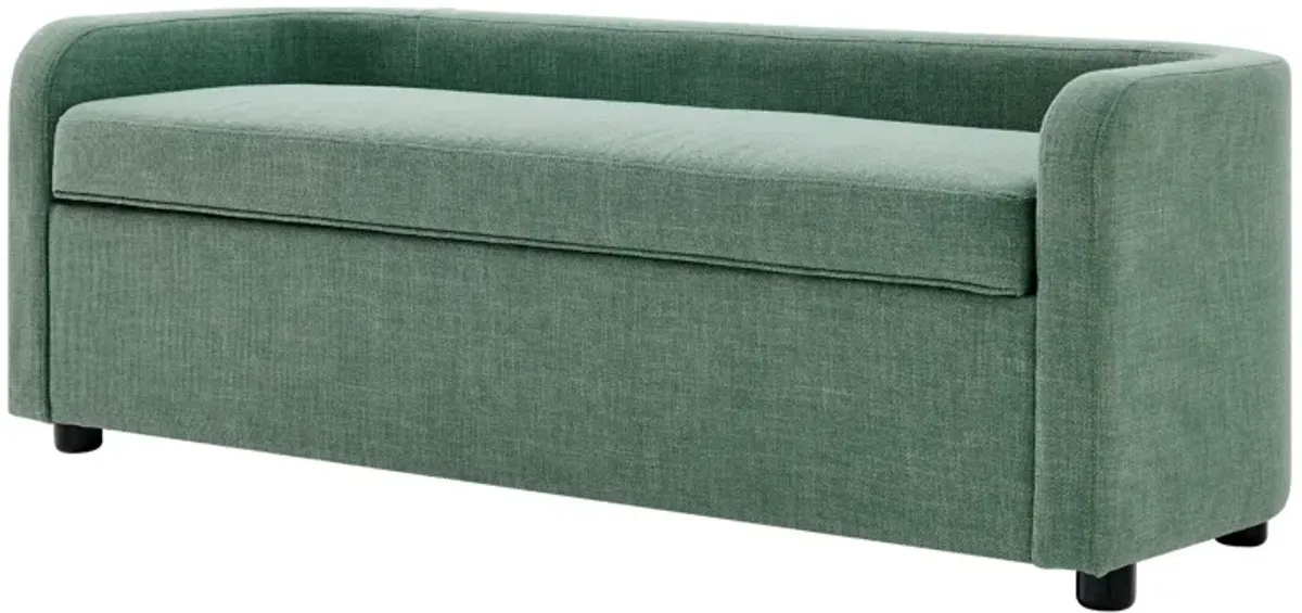 Wendy Fabric Storage Bench, Meridian Sea Green 