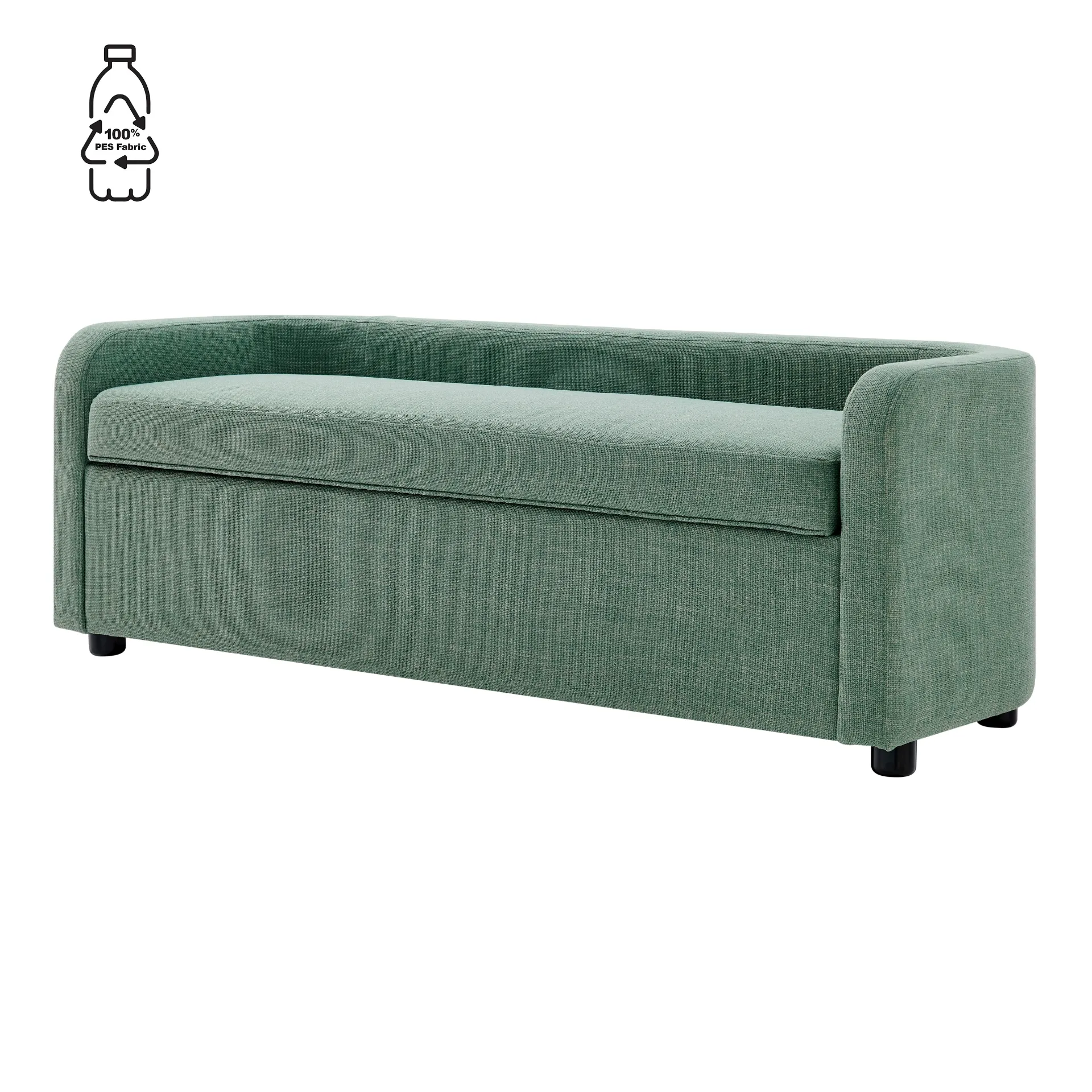 Wendy Fabric Storage Bench, Meridian Sea Green 