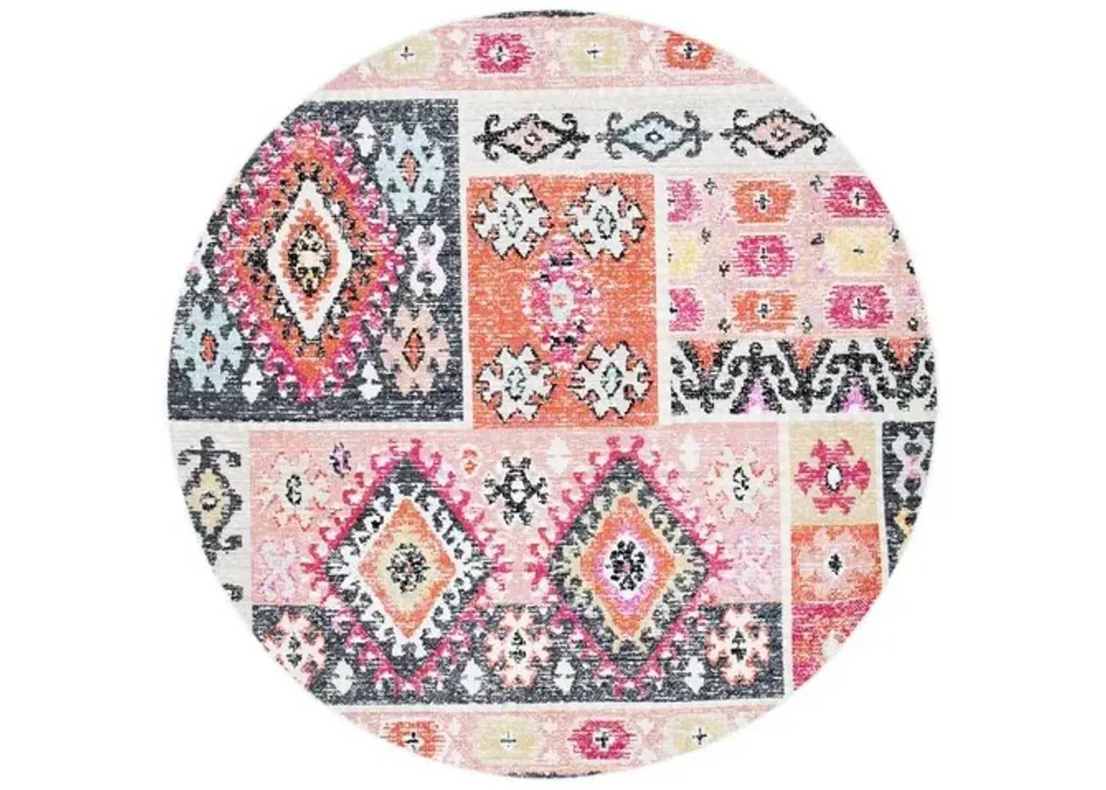 MONTAGE Collection MTG221J-7R Aqua / Fuchsia 6'-7" X 6'-7" Round