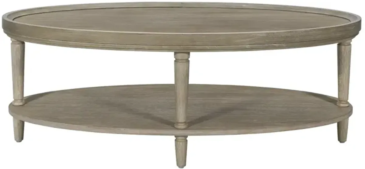 Ayanna Oval Coffee Table with Shelf