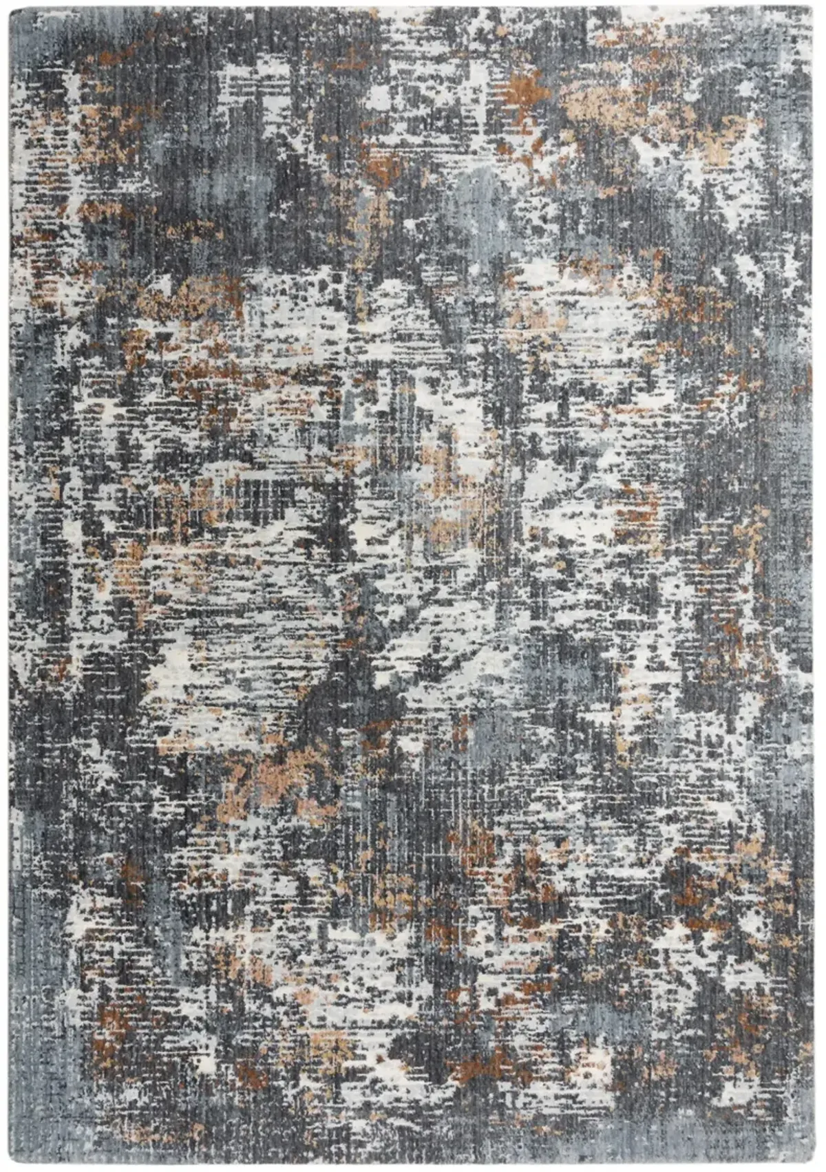 Logan Blue Abstract Recycled Polyester 5'2" x 7'9" Rectangle Rug