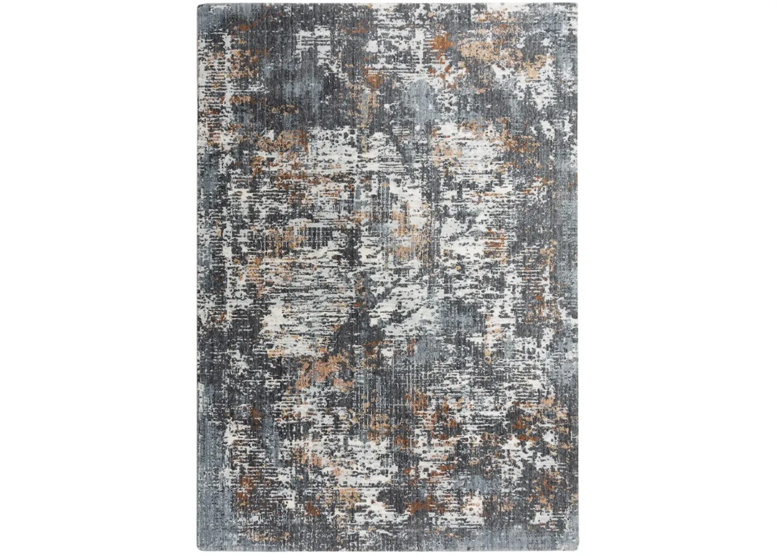 Logan Blue Abstract Recycled Polyester 5'2" x 7'9" Rectangle Rug