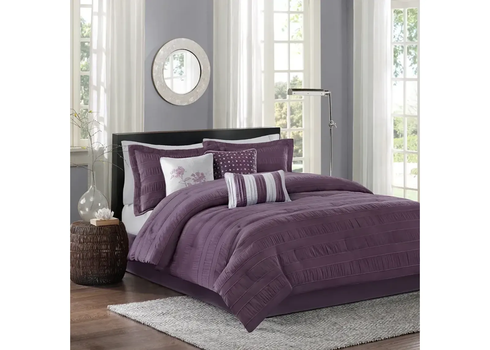 Madison Park Hampton Plum 7 Piece Comforter Set