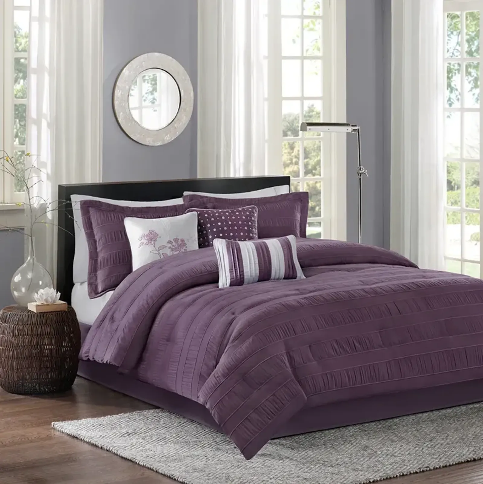 Madison Park Hampton Plum 7 Piece Comforter Set