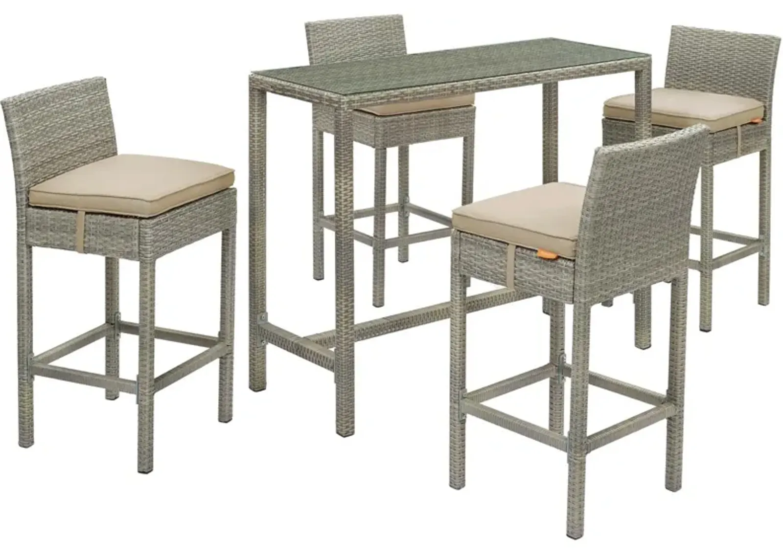 Conduit 5 Piece Outdoor Patio Wicker Rattan Set