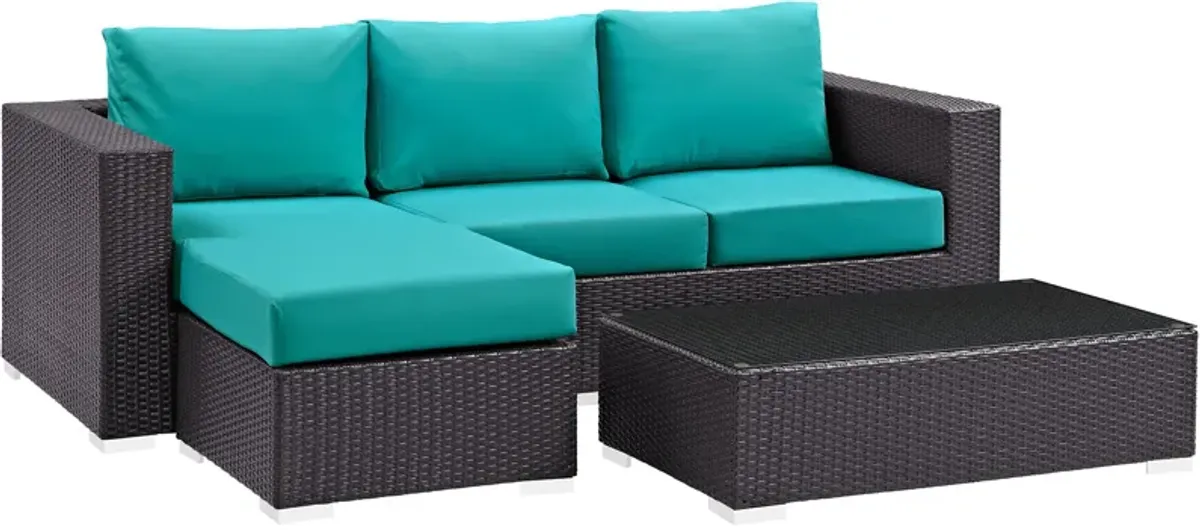 Convene 3 Piece Outdoor Patio Sofa Set