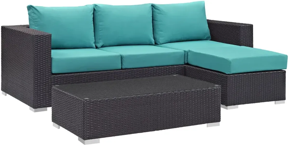 Convene 3 Piece Outdoor Patio Sofa Set