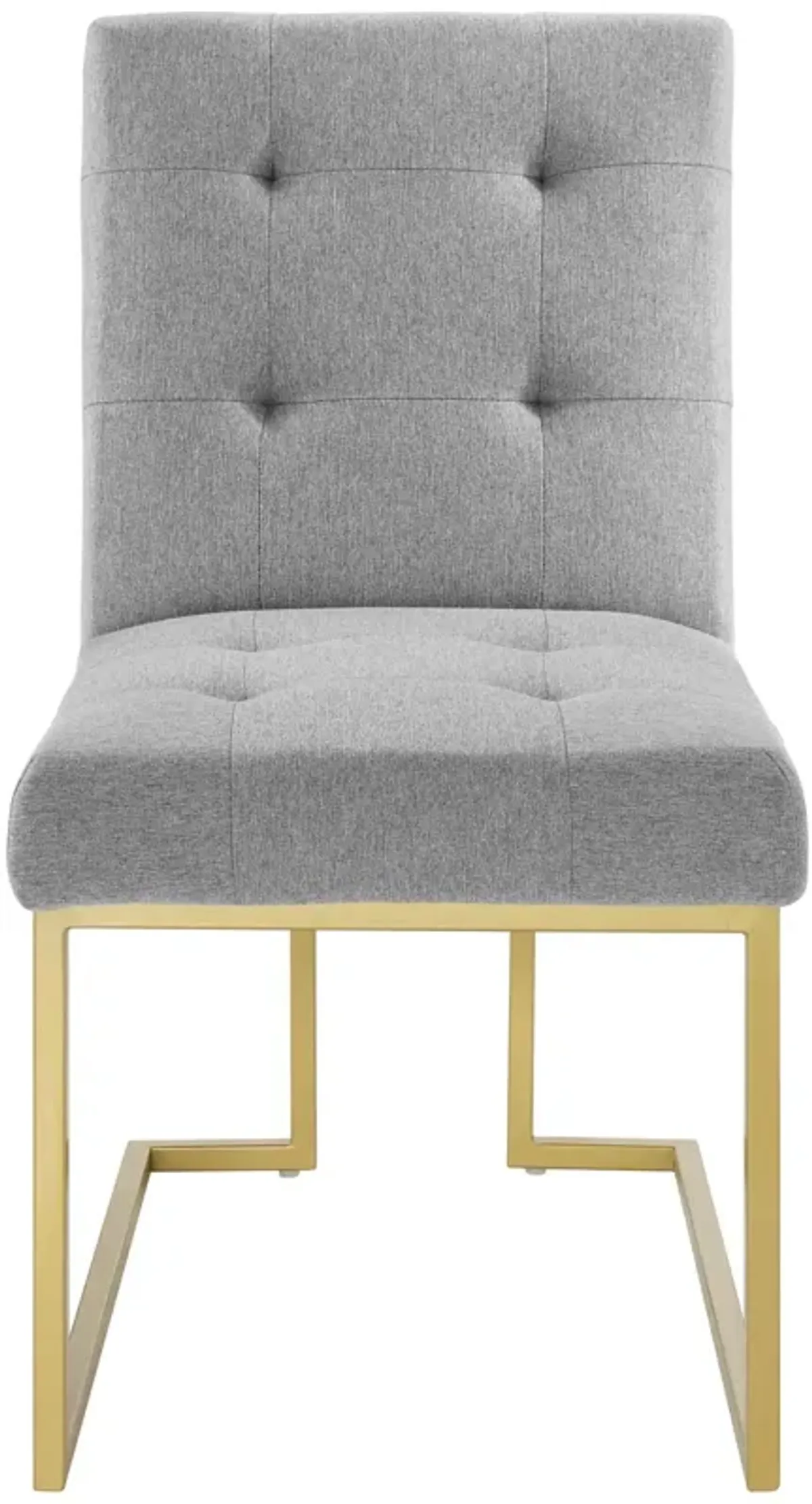 Privy Gold Stainless Steel Upholstered Fabric Dining Accent Chair