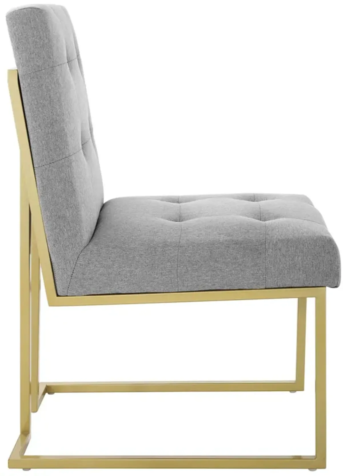 Privy Gold Stainless Steel Upholstered Fabric Dining Accent Chair