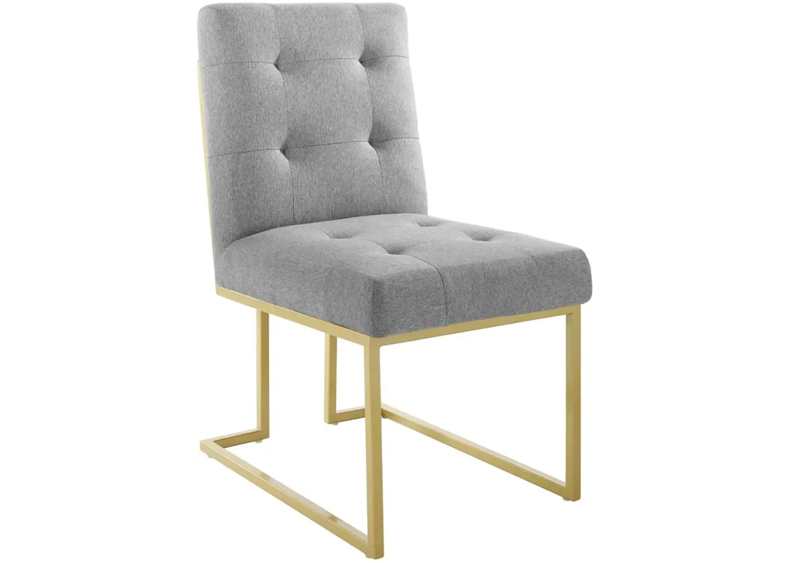 Privy Gold Stainless Steel Upholstered Fabric Dining Accent Chair