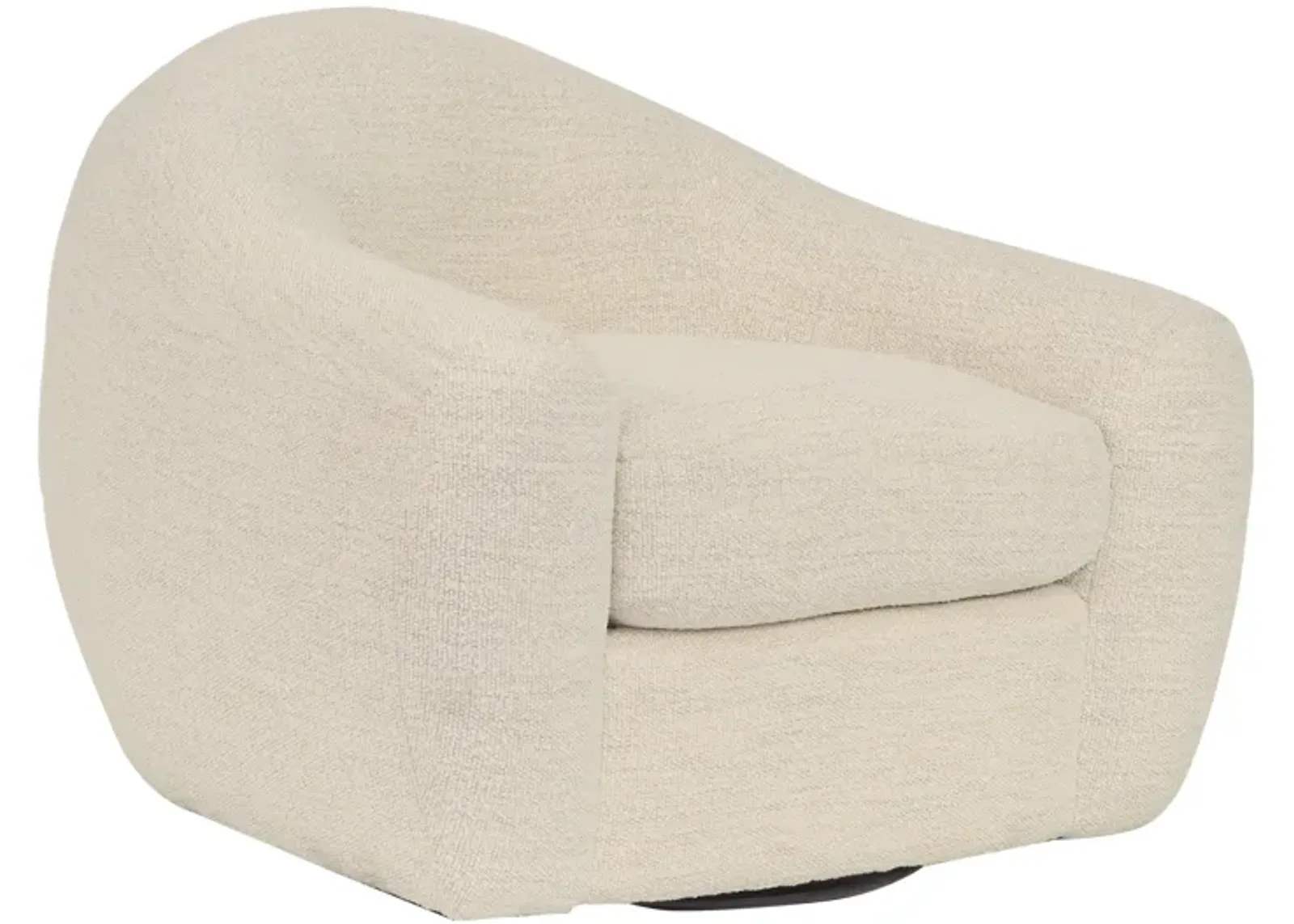 Molly Upholstered Swivel Accent Chair in Pearl