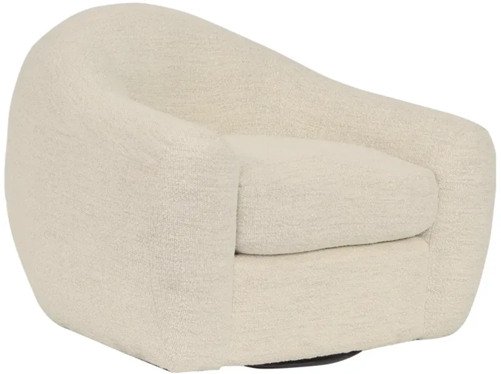 Molly Upholstered Swivel Accent Chair in Pearl