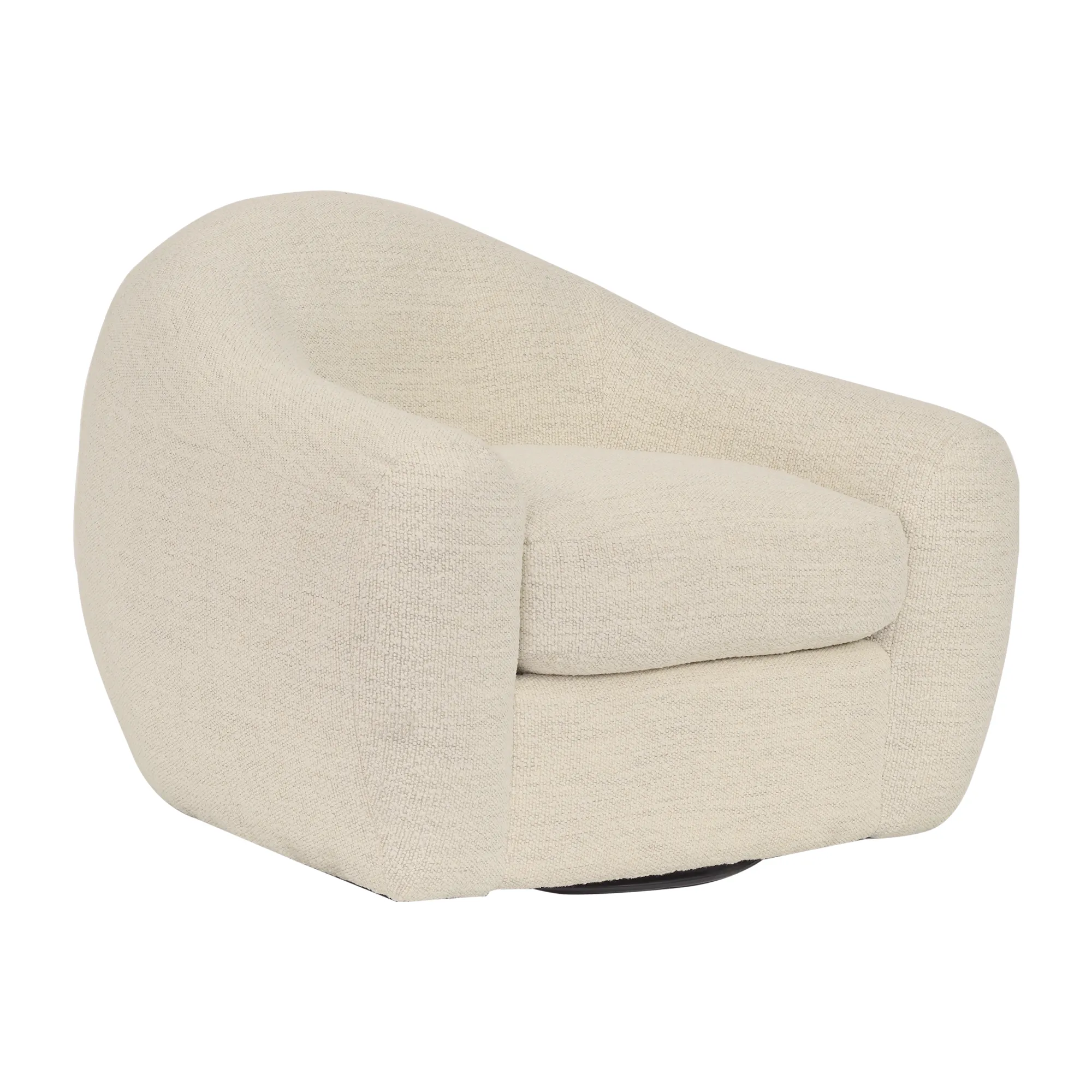 Molly Upholstered Swivel Accent Chair in Pearl