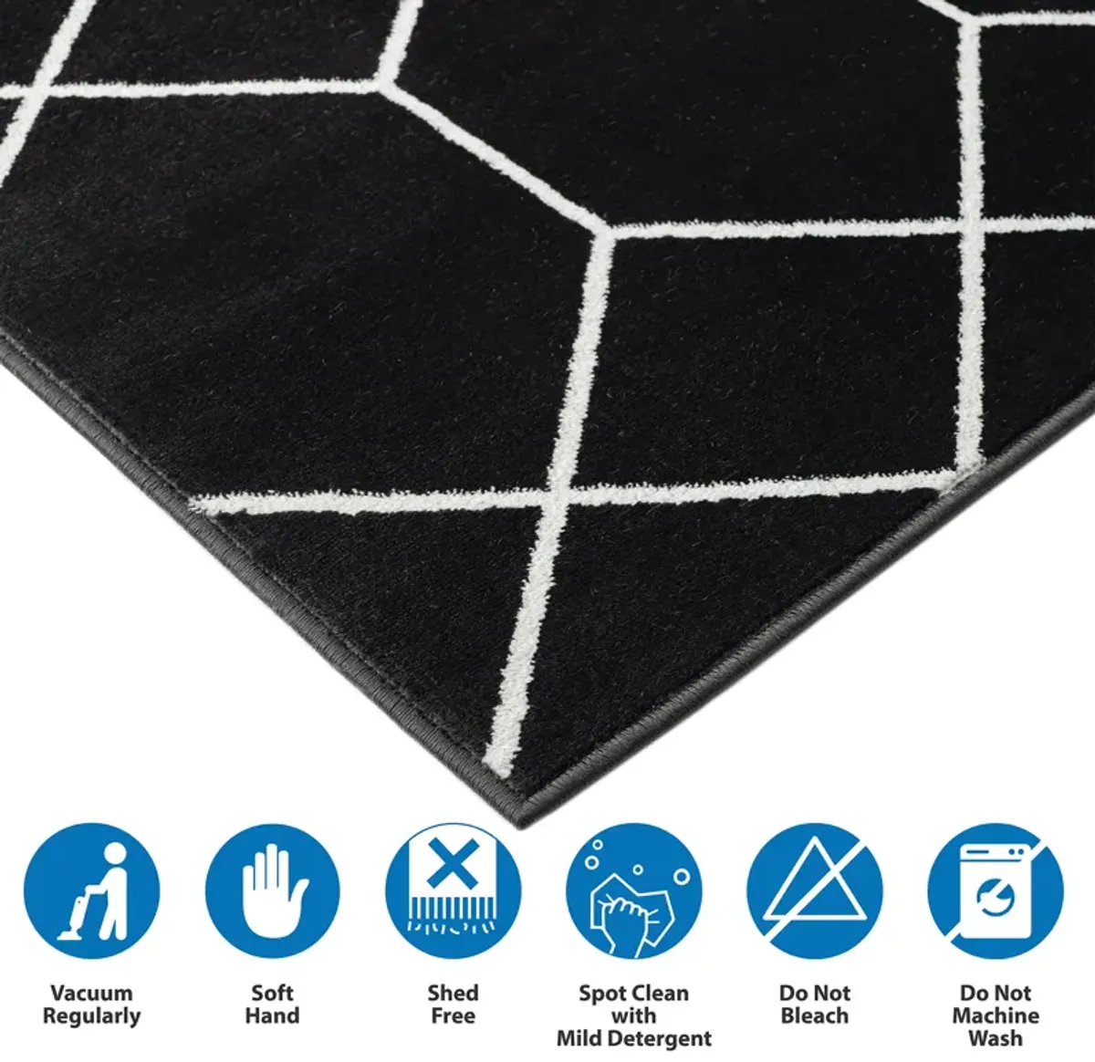 Madison Park Averie Black/Cream Trellis Geometric Woven Area Rug