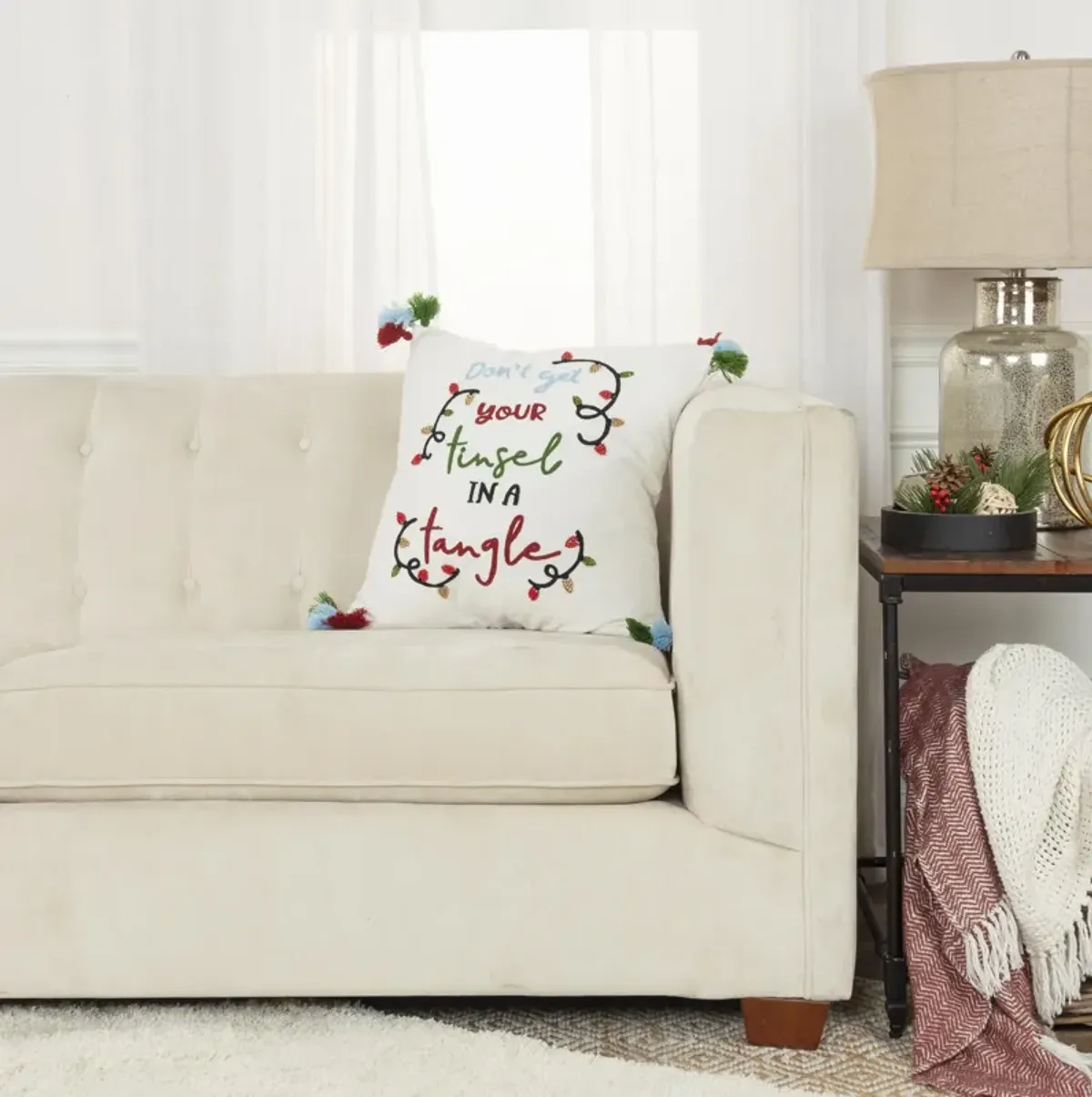 HOLIDAY 2021 Sentiment Red Pillow