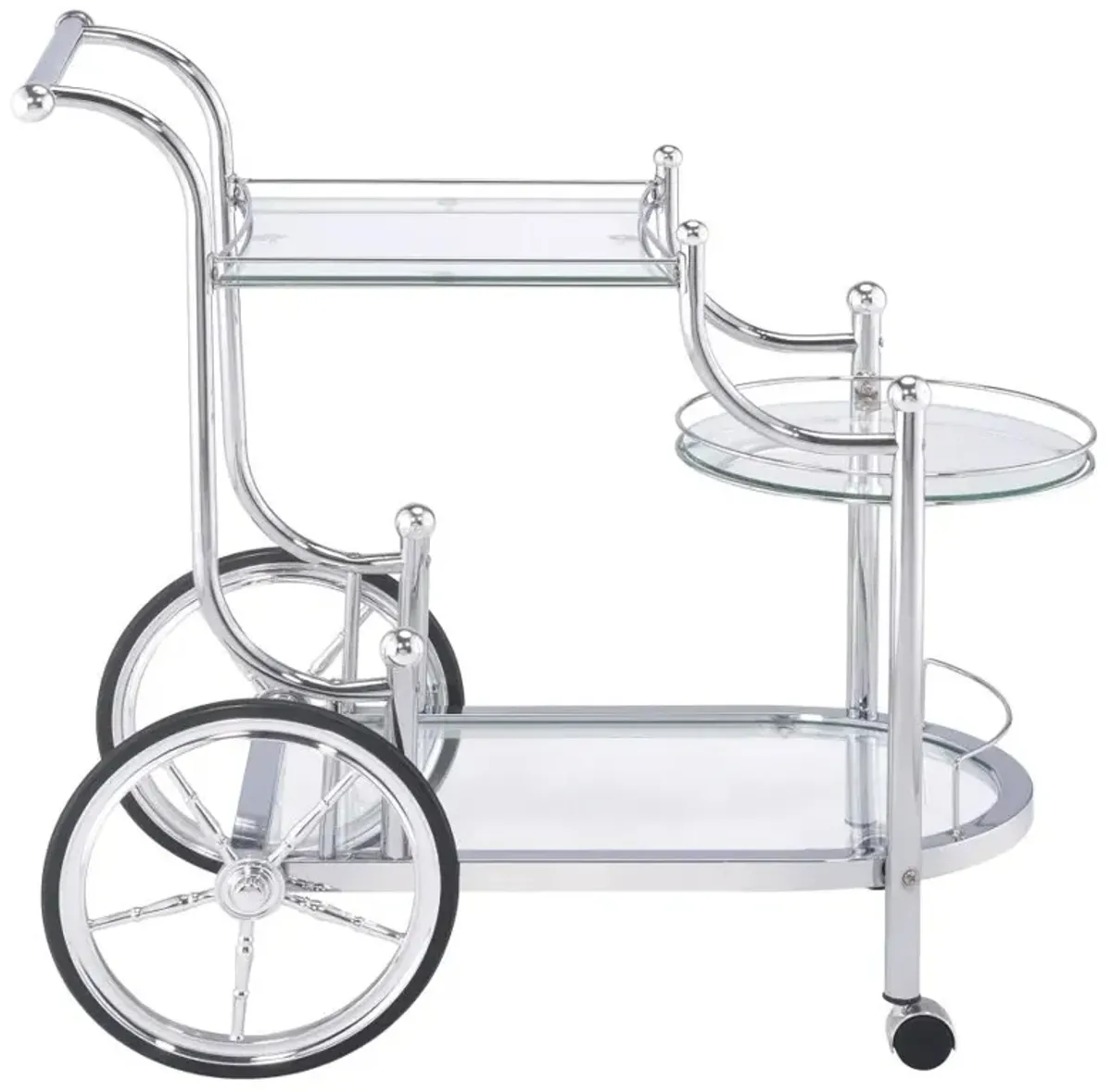 Sarandon 3-tier Serving Cart Chrome and Clear