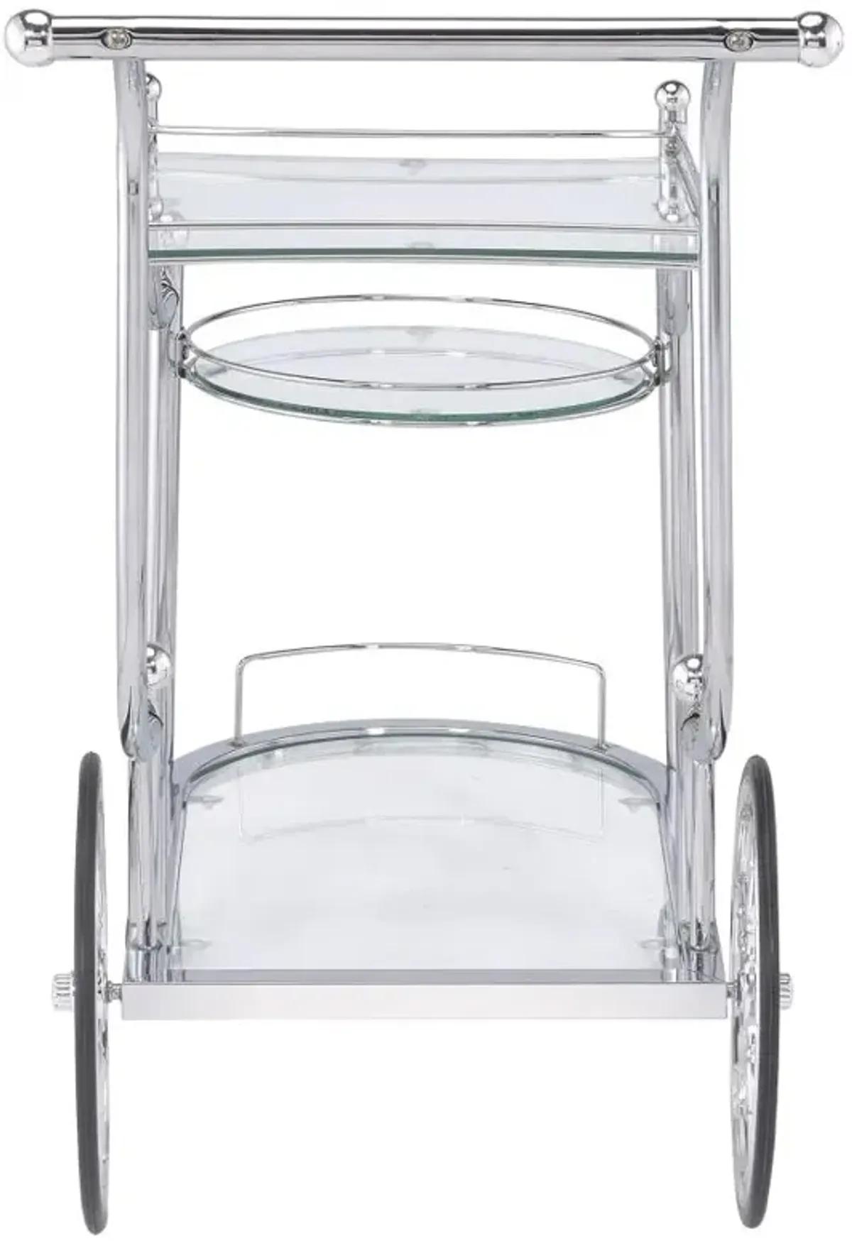 Sarandon 3-tier Serving Cart Chrome and Clear