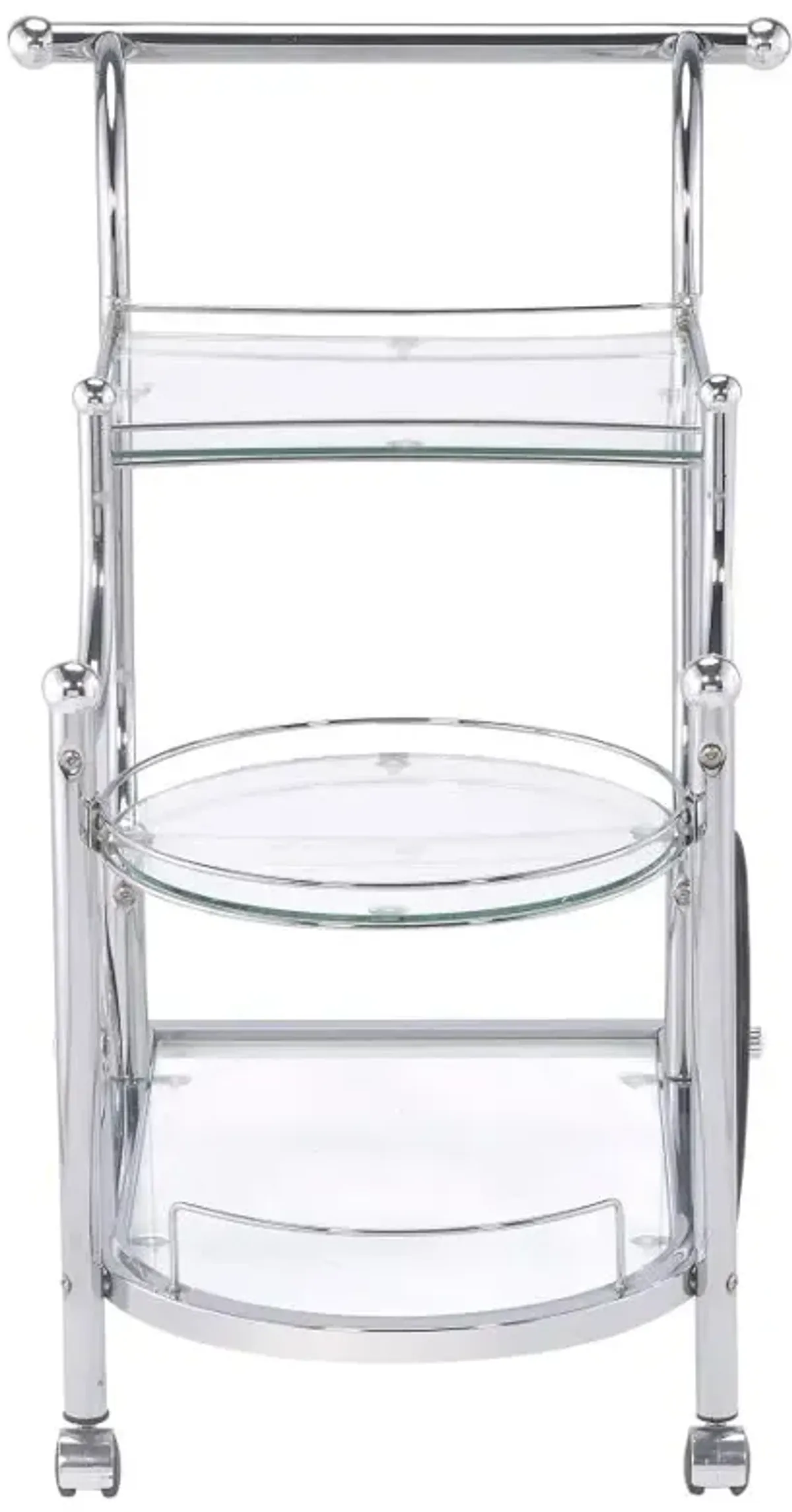 Sarandon 3-tier Serving Cart Chrome and Clear