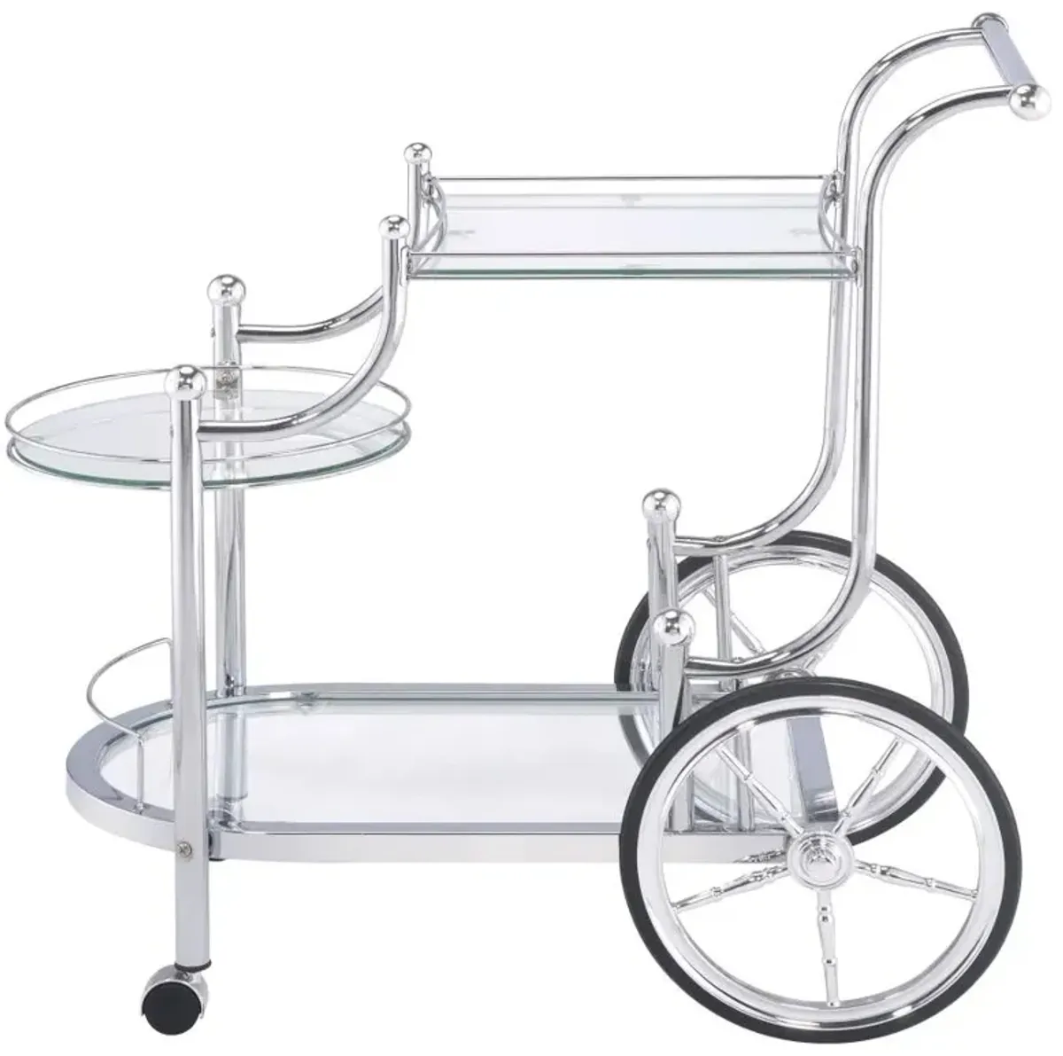 Sarandon 3-tier Serving Cart Chrome and Clear