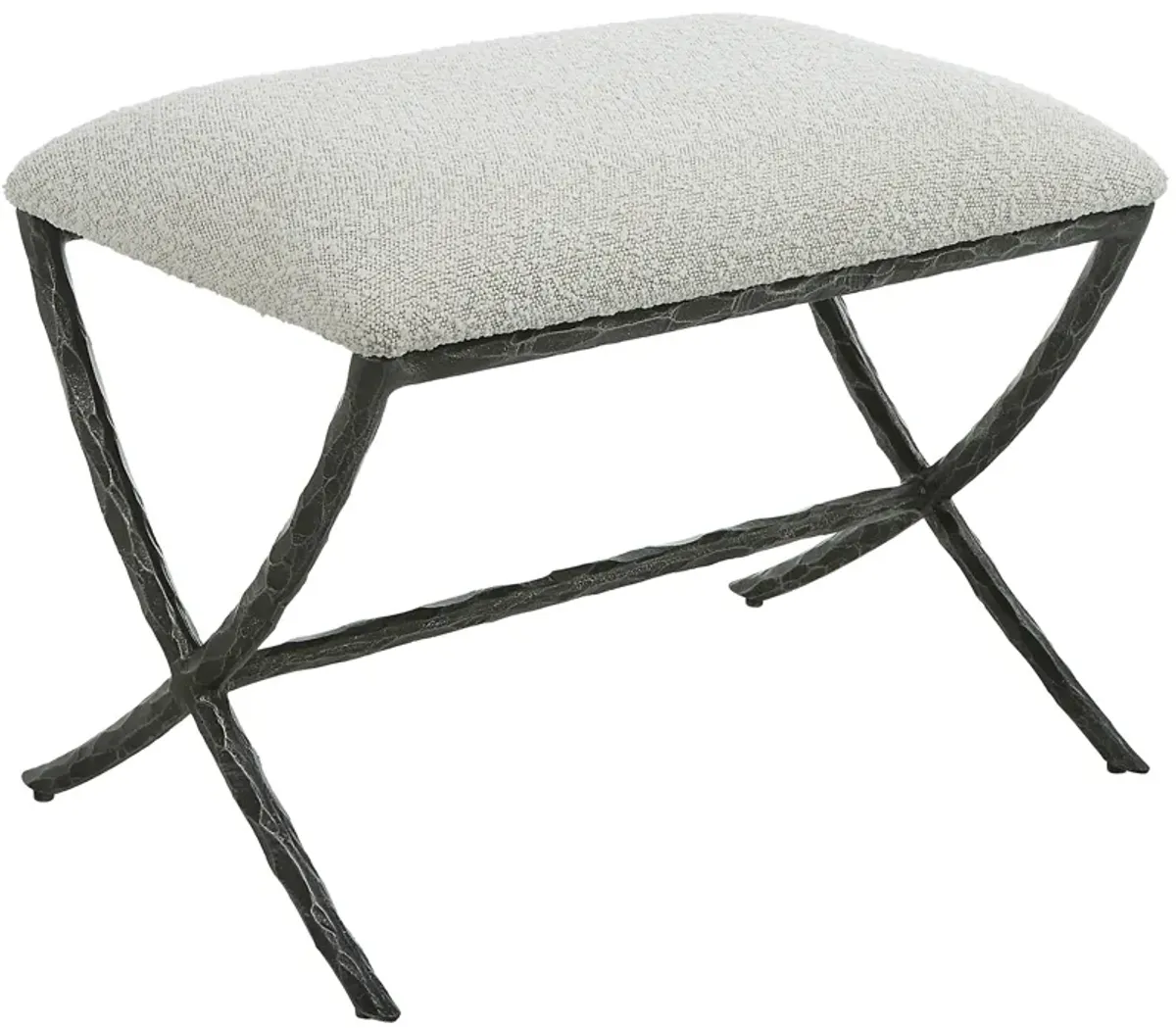 Brisby Gray Fabric Small Bench