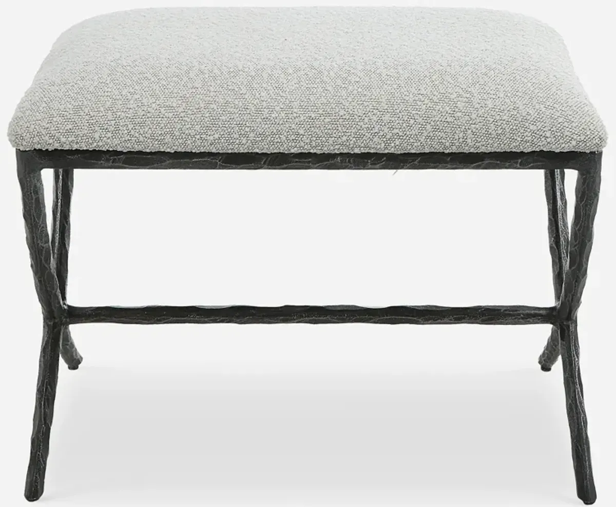 Brisby Gray Fabric Small Bench