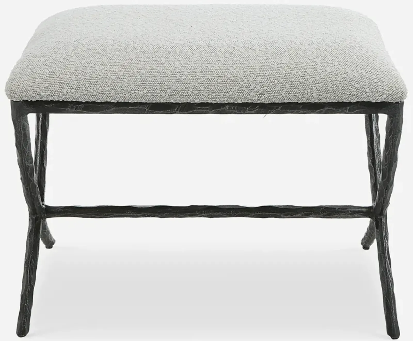 Brisby Gray Fabric Small Bench