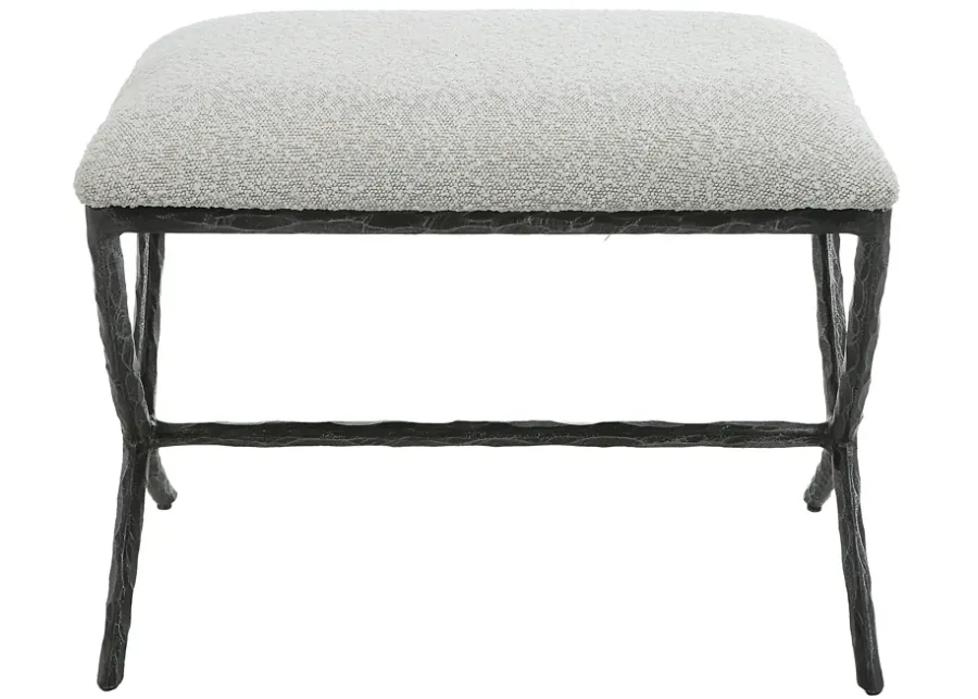 Brisby Gray Fabric Small Bench