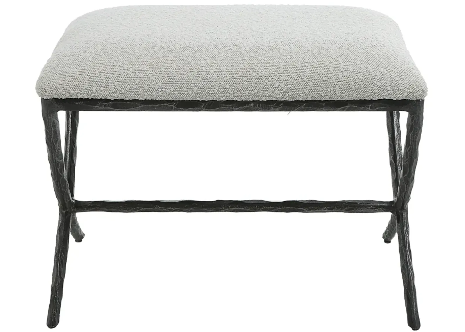 Brisby Gray Fabric Small Bench