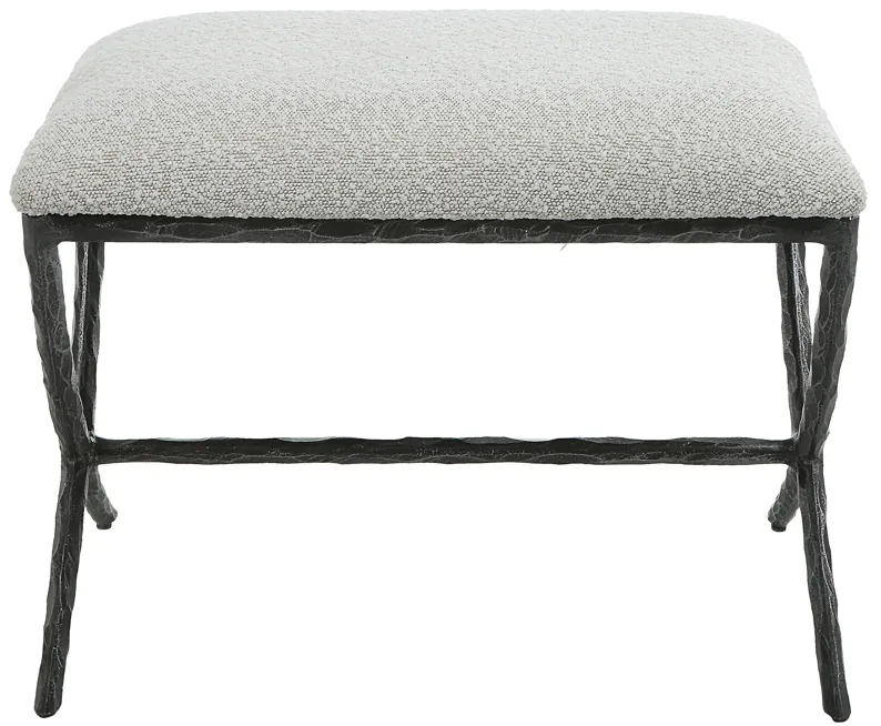 Brisby Gray Fabric Small Bench