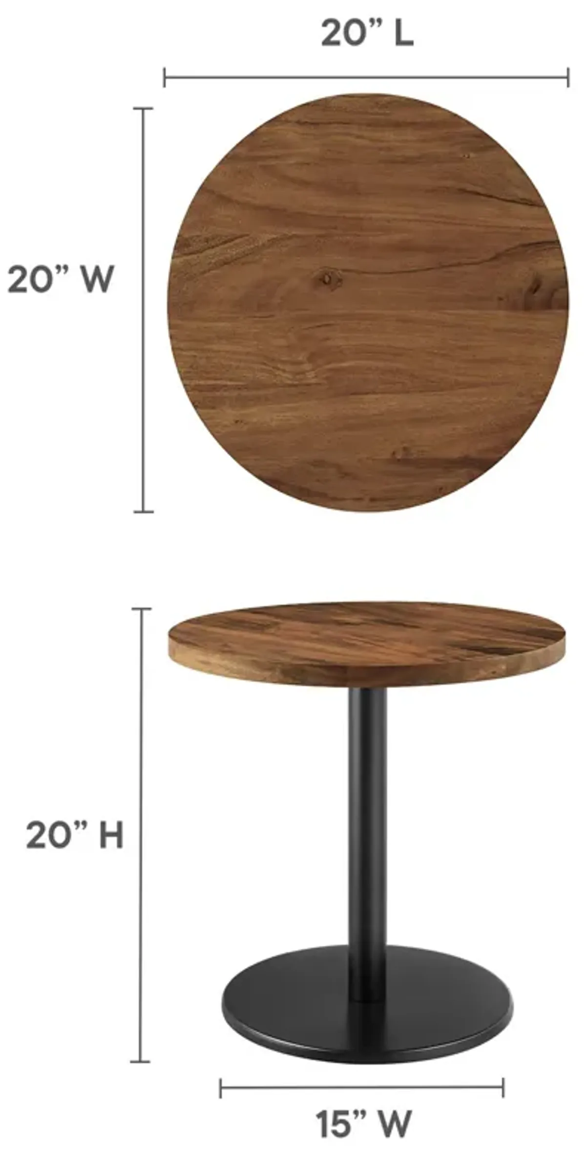 Viva Round Acacia Wood Side Table by Modway