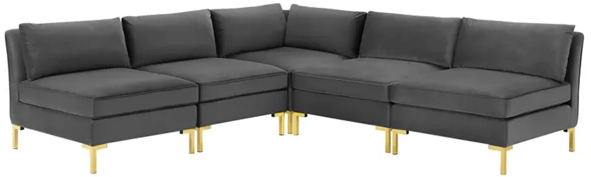 Ardent 5-Piece Performance Velvet Sectional Sofa