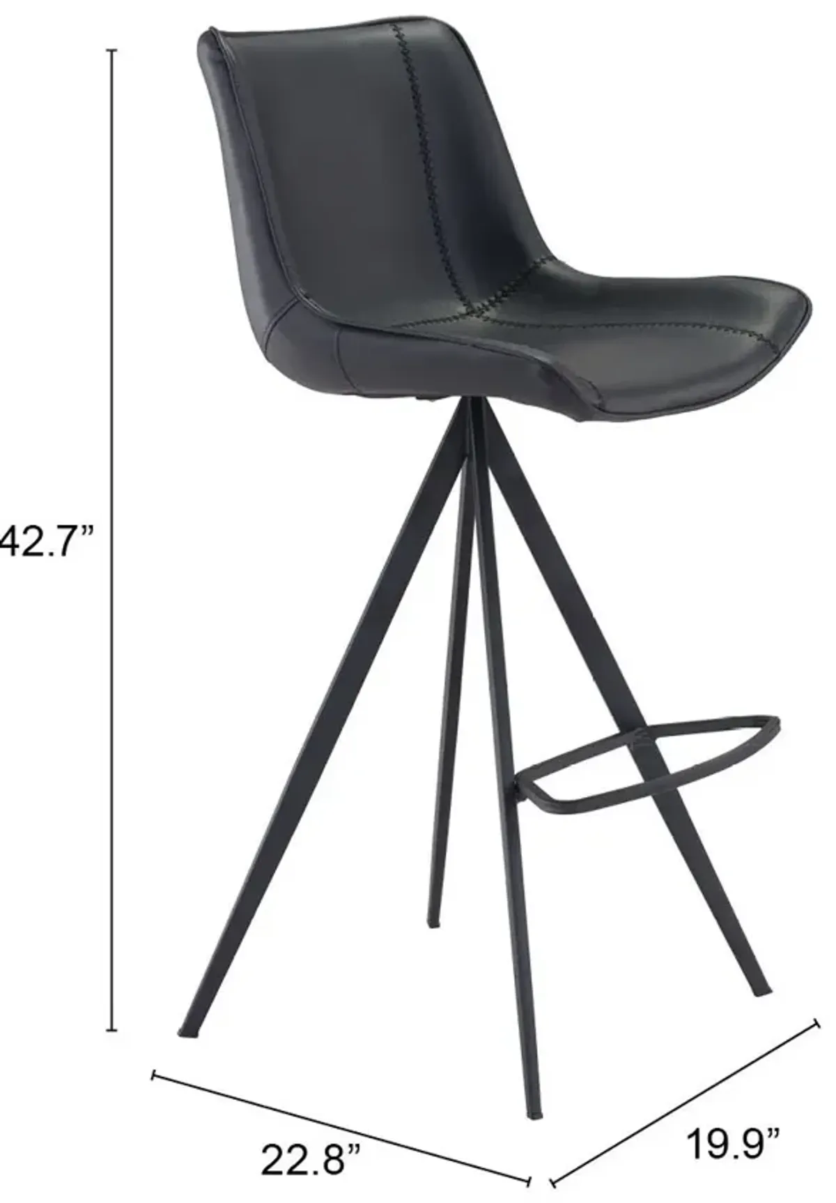 Aki Barstool (Set of 2) Black