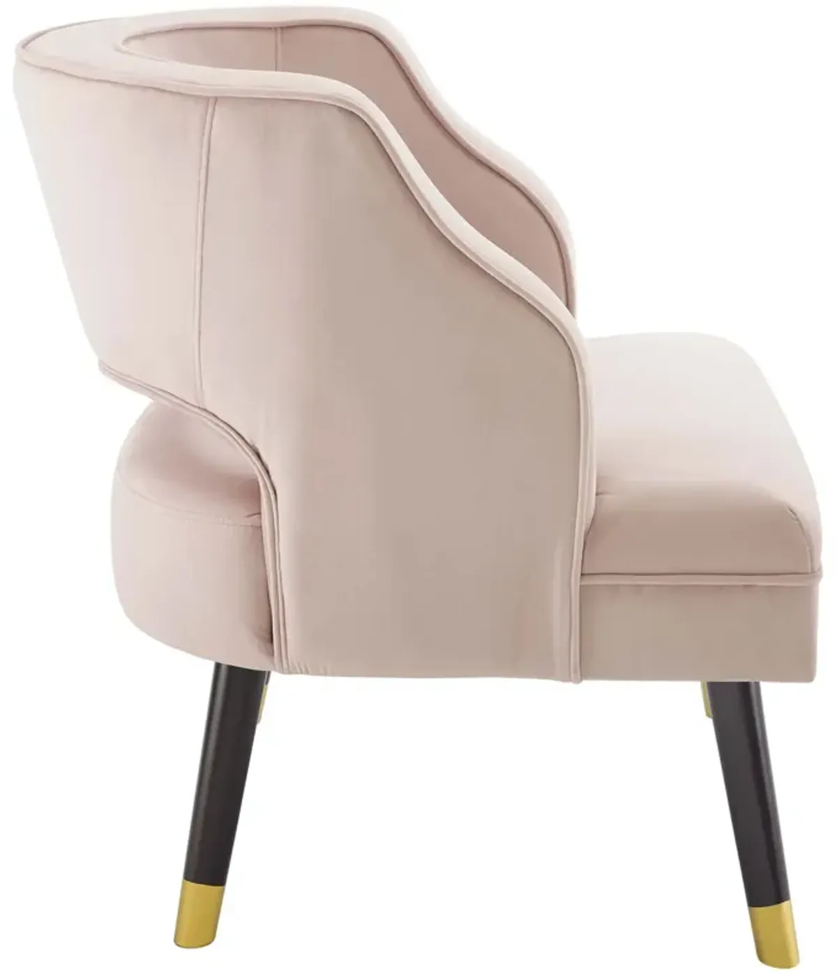 Traipse Button Tufted Open Back Performance Velvet Armchair