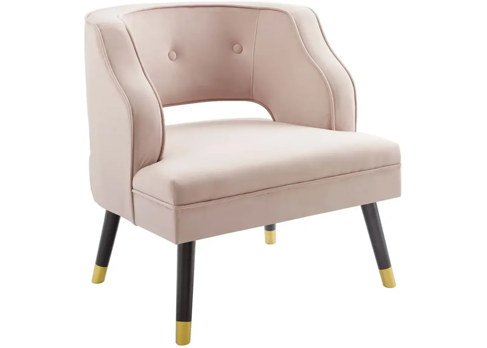 Traipse Button Tufted Open Back Performance Velvet Armchair