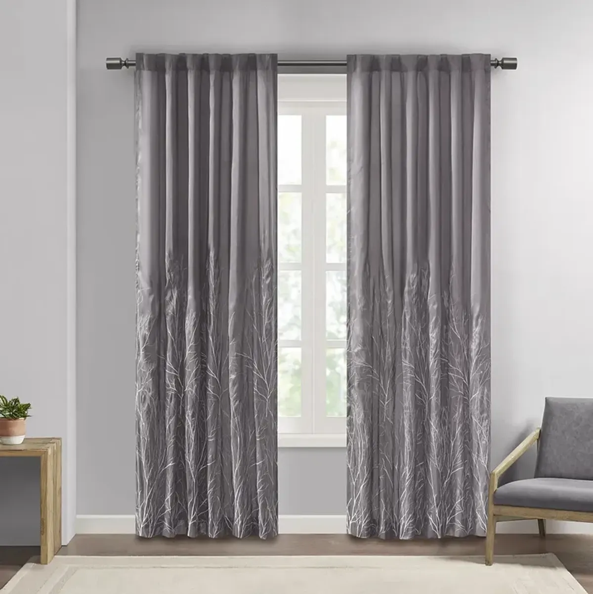 Madison Park Andora Grey Curtain Panel