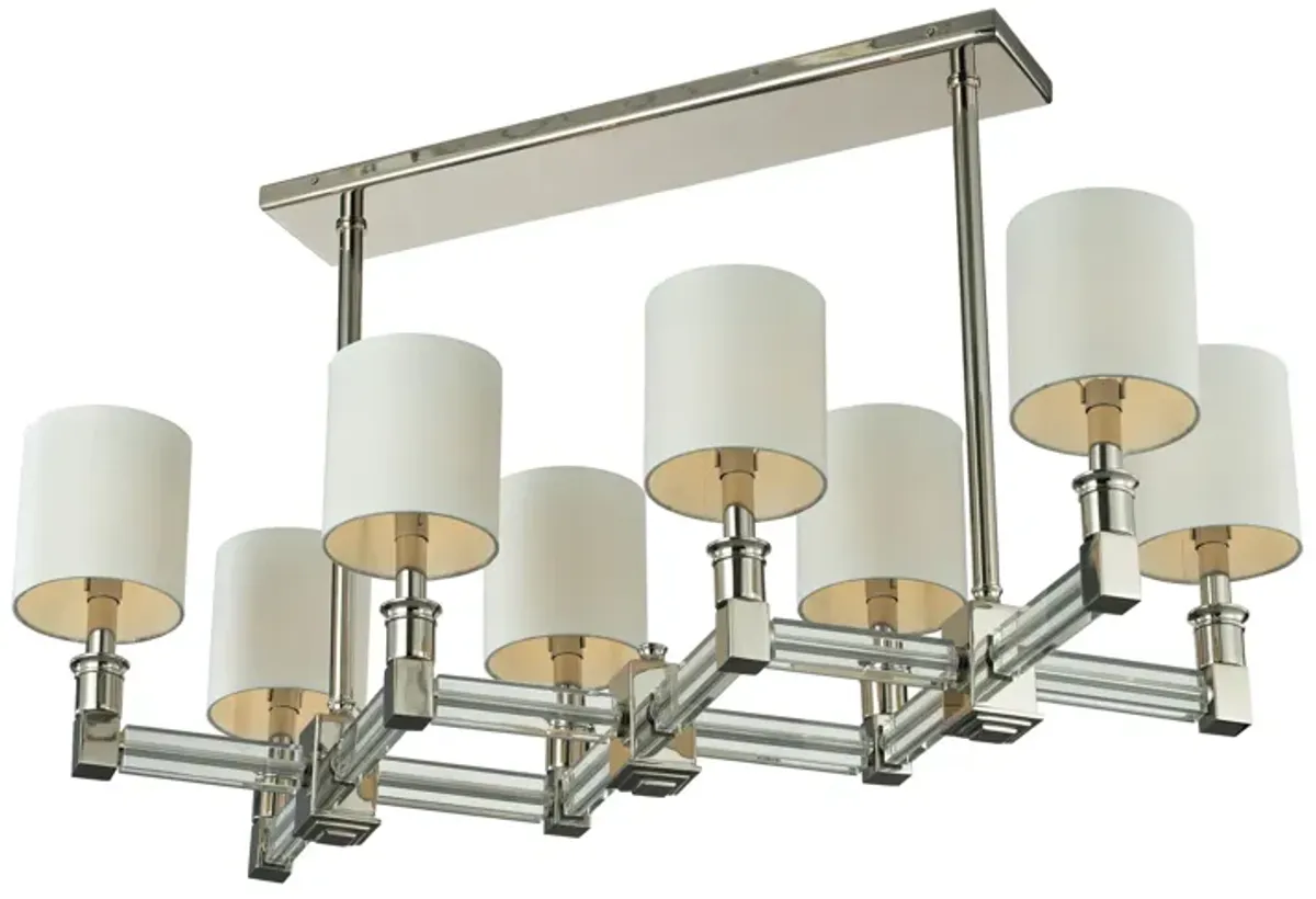 Berwick 32'' Wide 8-Light Linear Chandelier - Polished Nickel