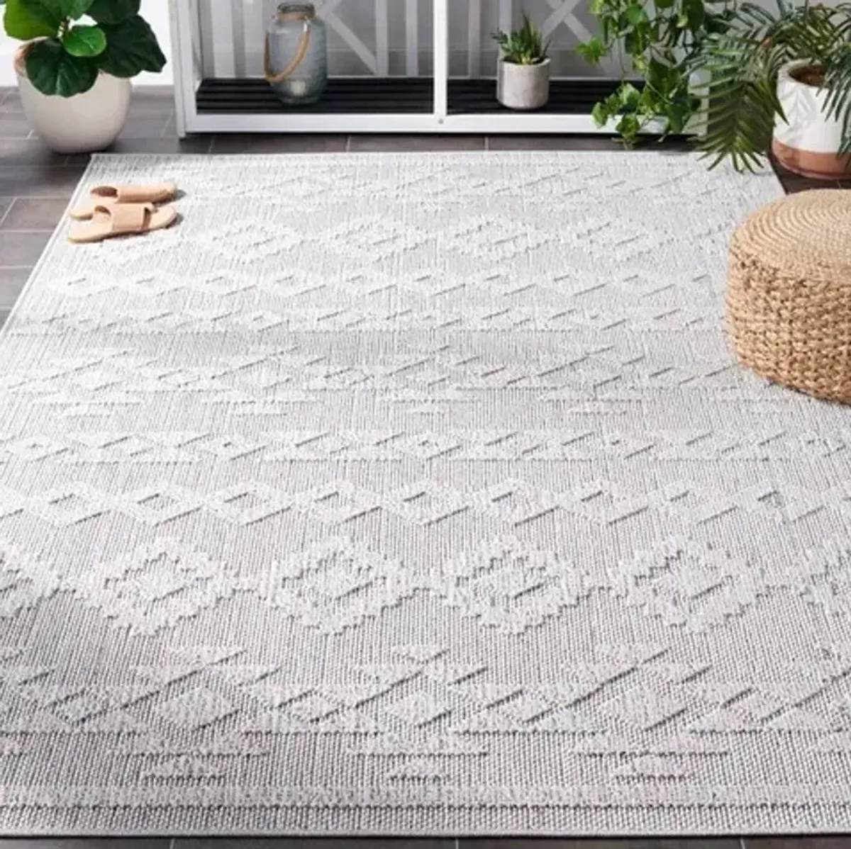 GLOBAL 210 Grey  8' X 10' Large Rectangle Rug