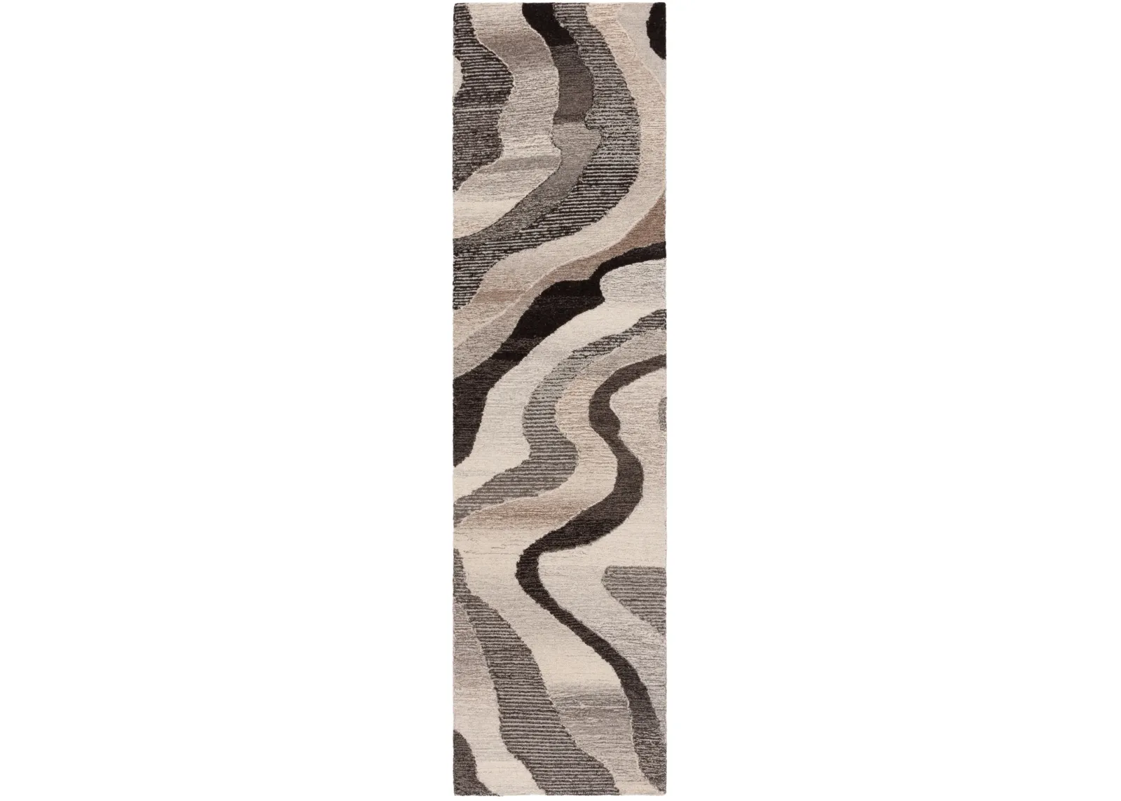 EBONY 529 GREY  2'-3' x 9' Runner Rug