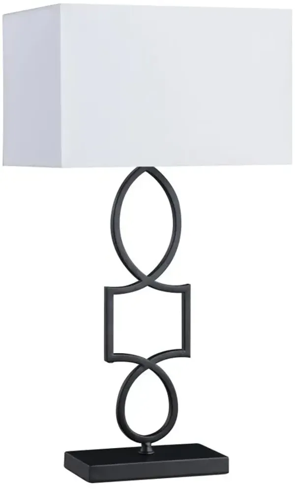 Leorio Rectangular Shade Table Lamp White and Black