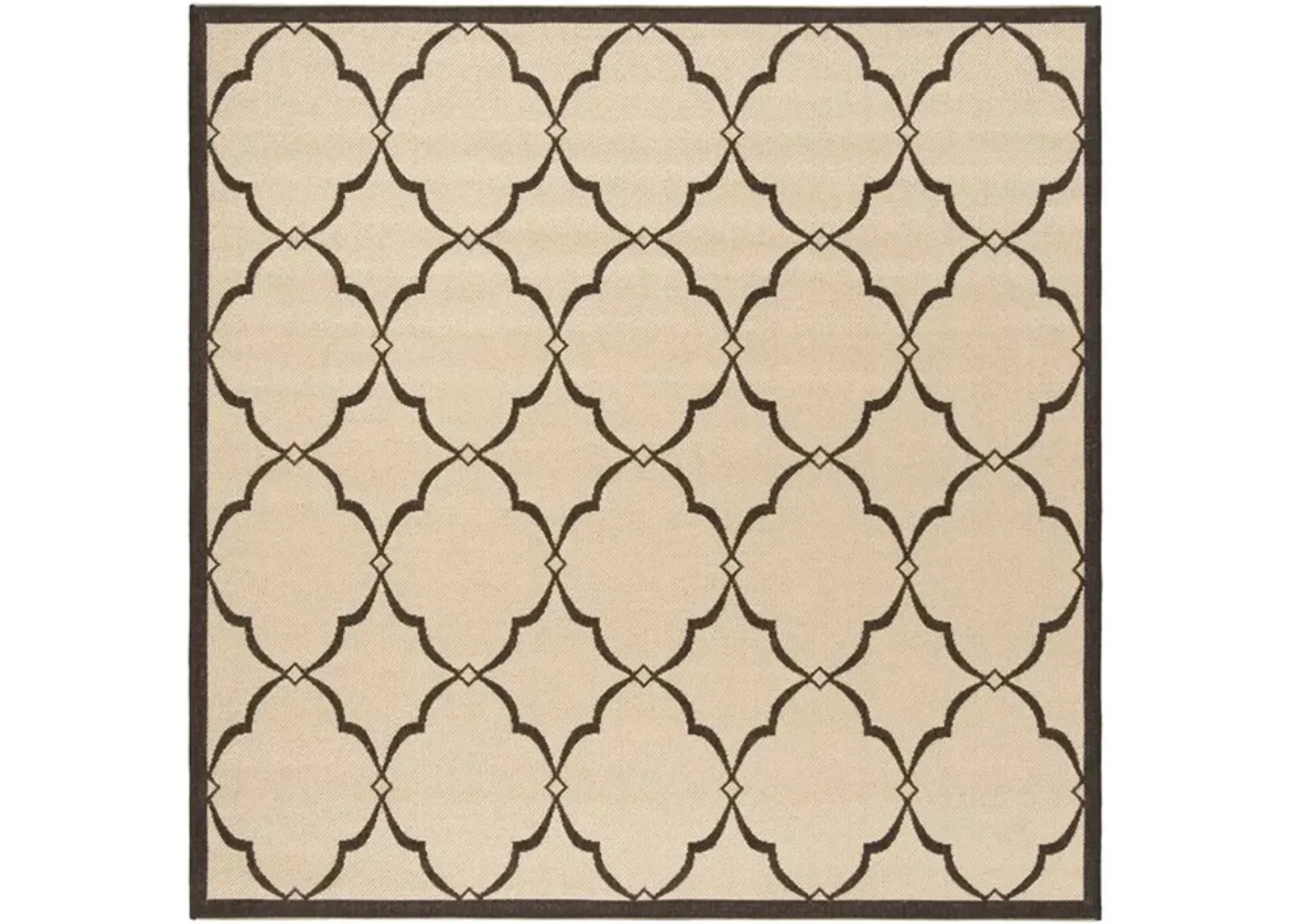 LINDEN 125 Collection LND125U-6SQ Creme / Brown 6'-7" X 6'-7" Square