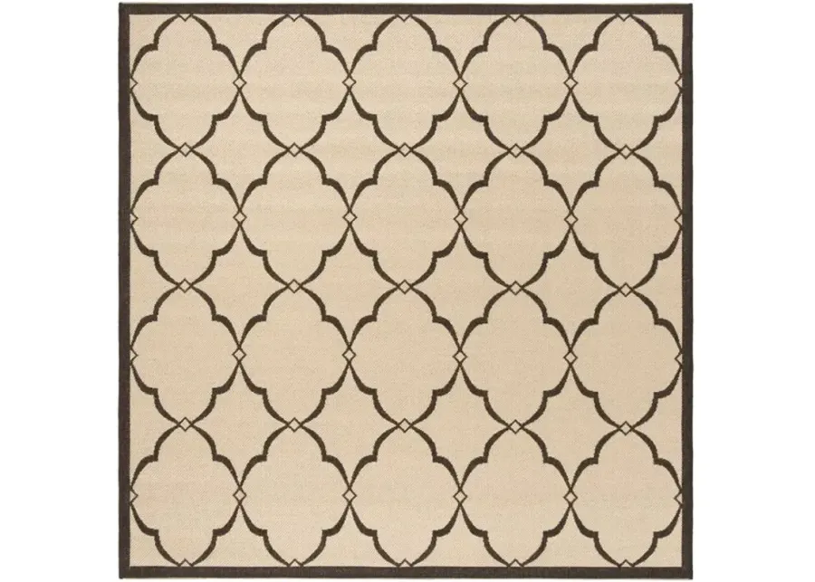 LINDEN 125 Collection LND125U-6SQ Creme / Brown 6'-7" X 6'-7" Square